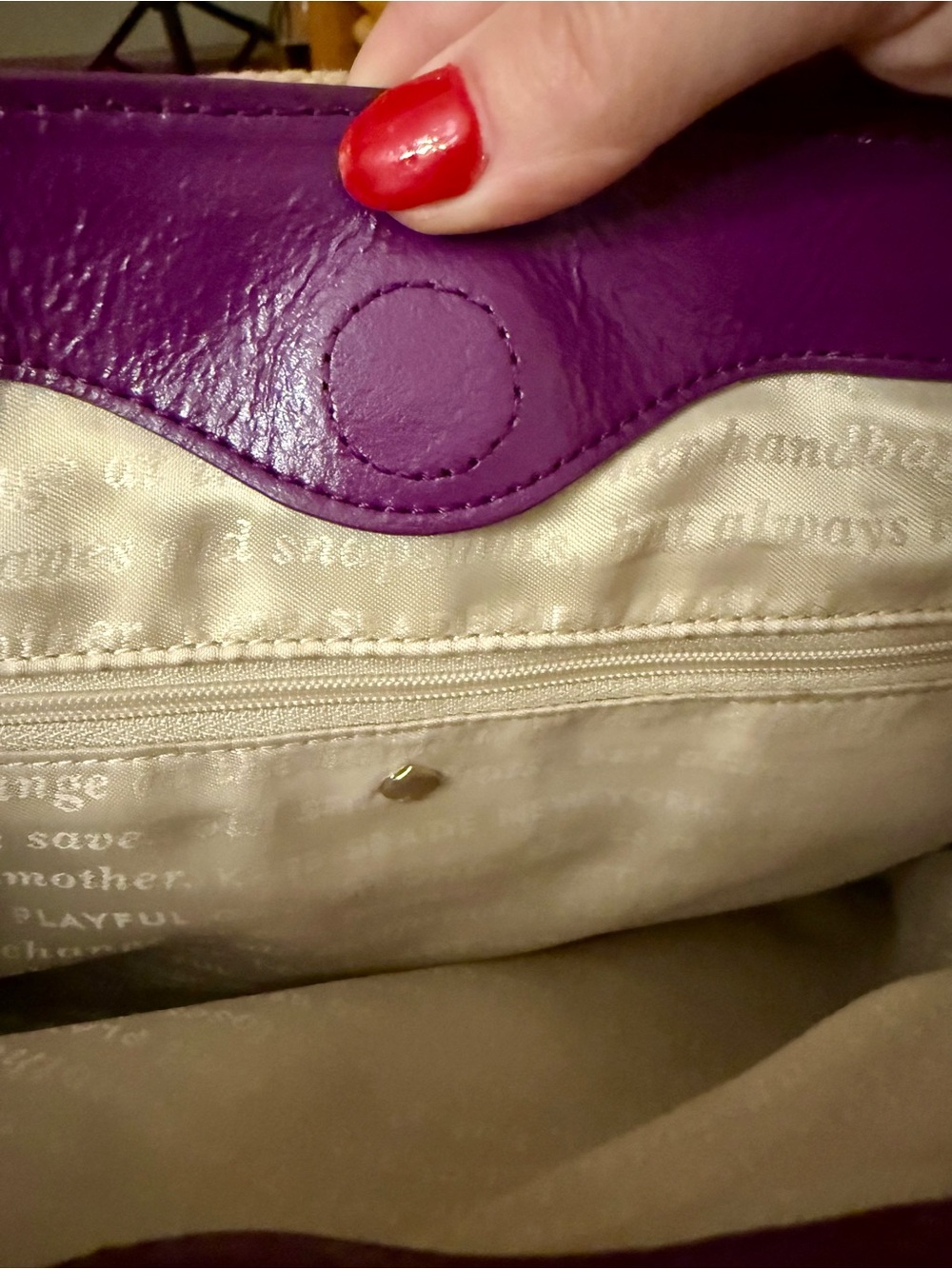 Kate Spade Glossy Purple Leather Satchel | Crossbody *Rare Vintage* with OG Dust - Picture 7 of 7